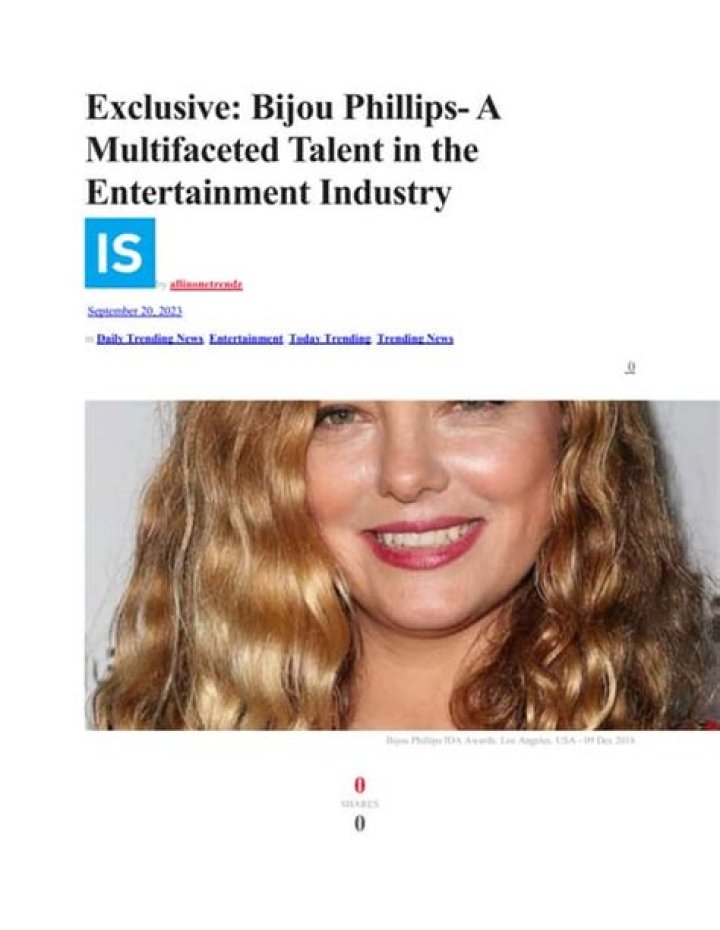 A Multifaceted Talent In The Entertainment Industry